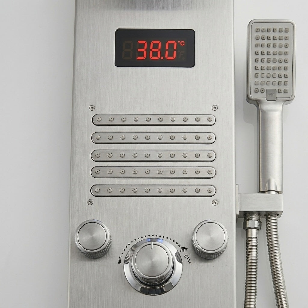 Colonne De Douche Hydromassante Argent