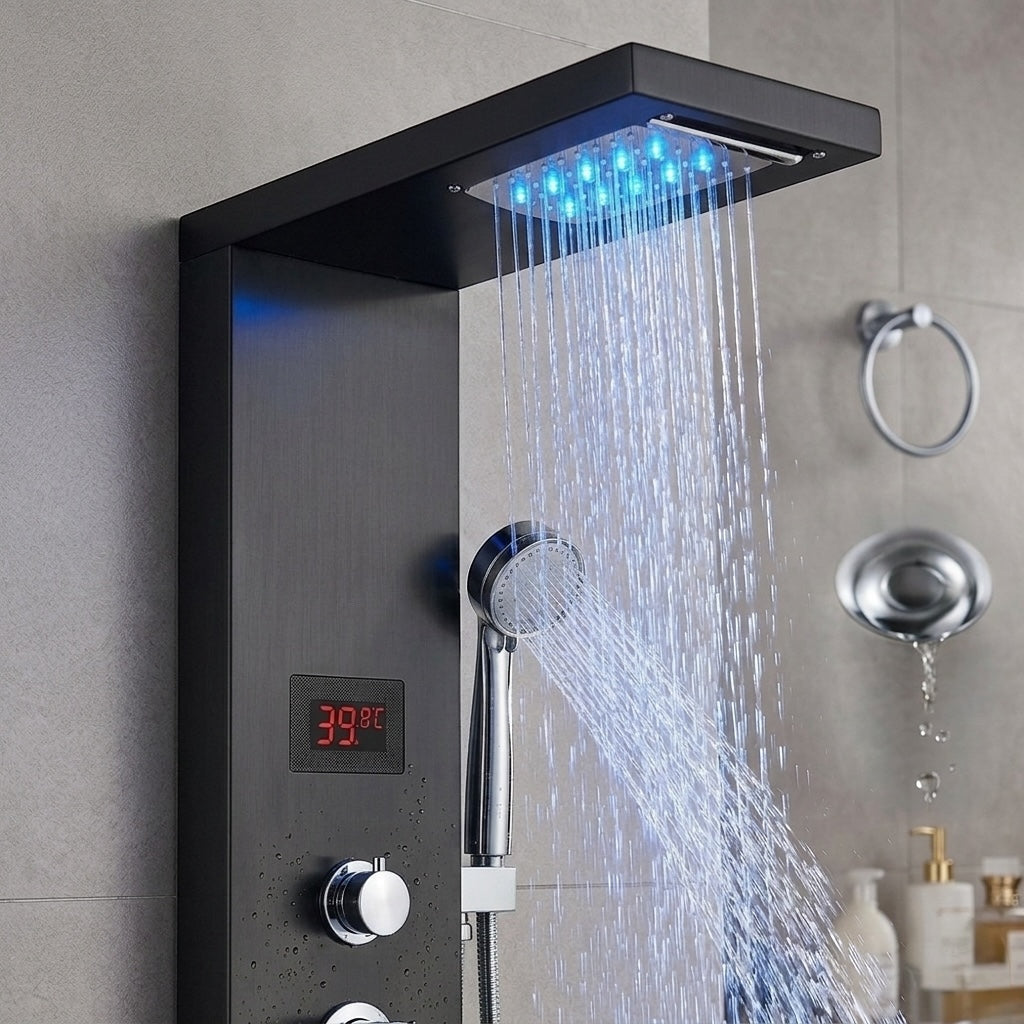 Colonne De Douche XL Hydromassante Noire