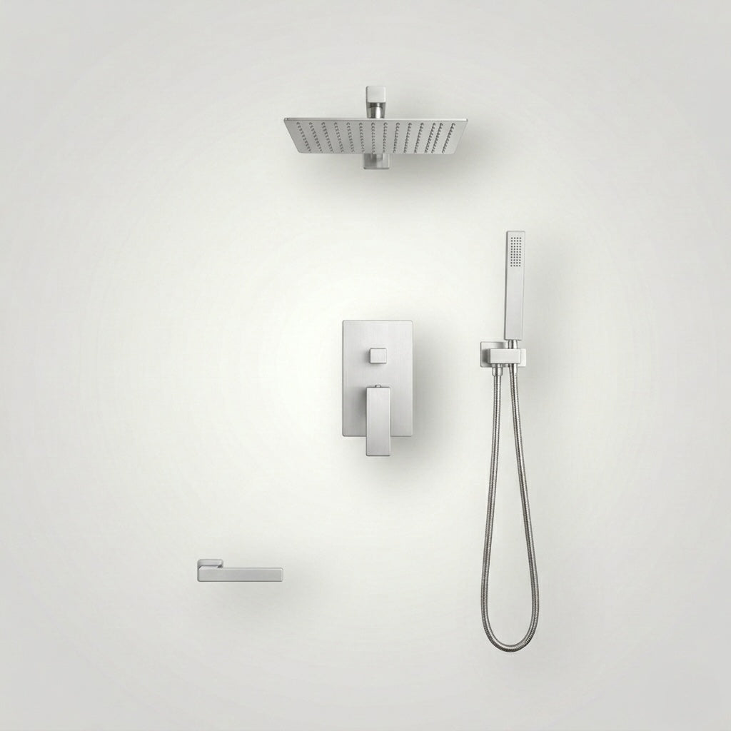 Douche encastrée rectangulaire Vitalys - Argent