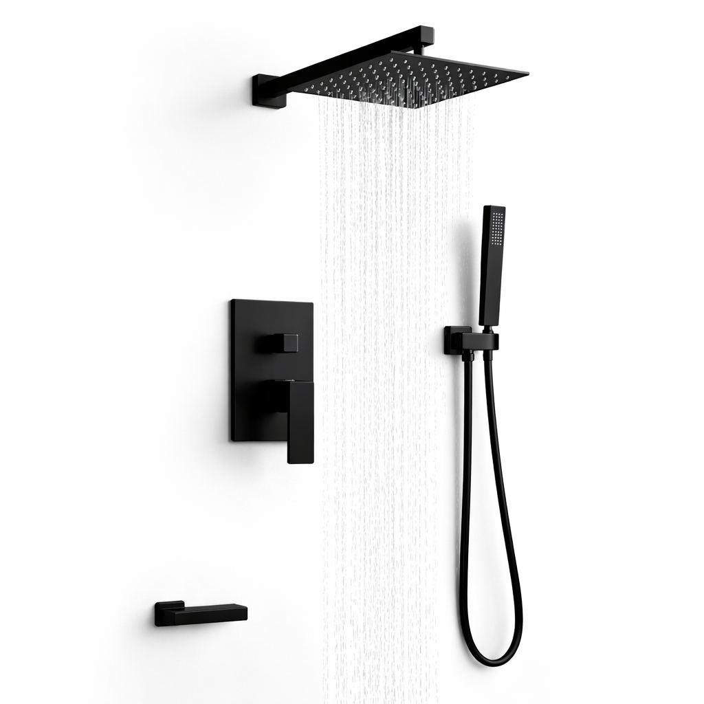 Douche encastrée rectangulaire Vitalys - Noir