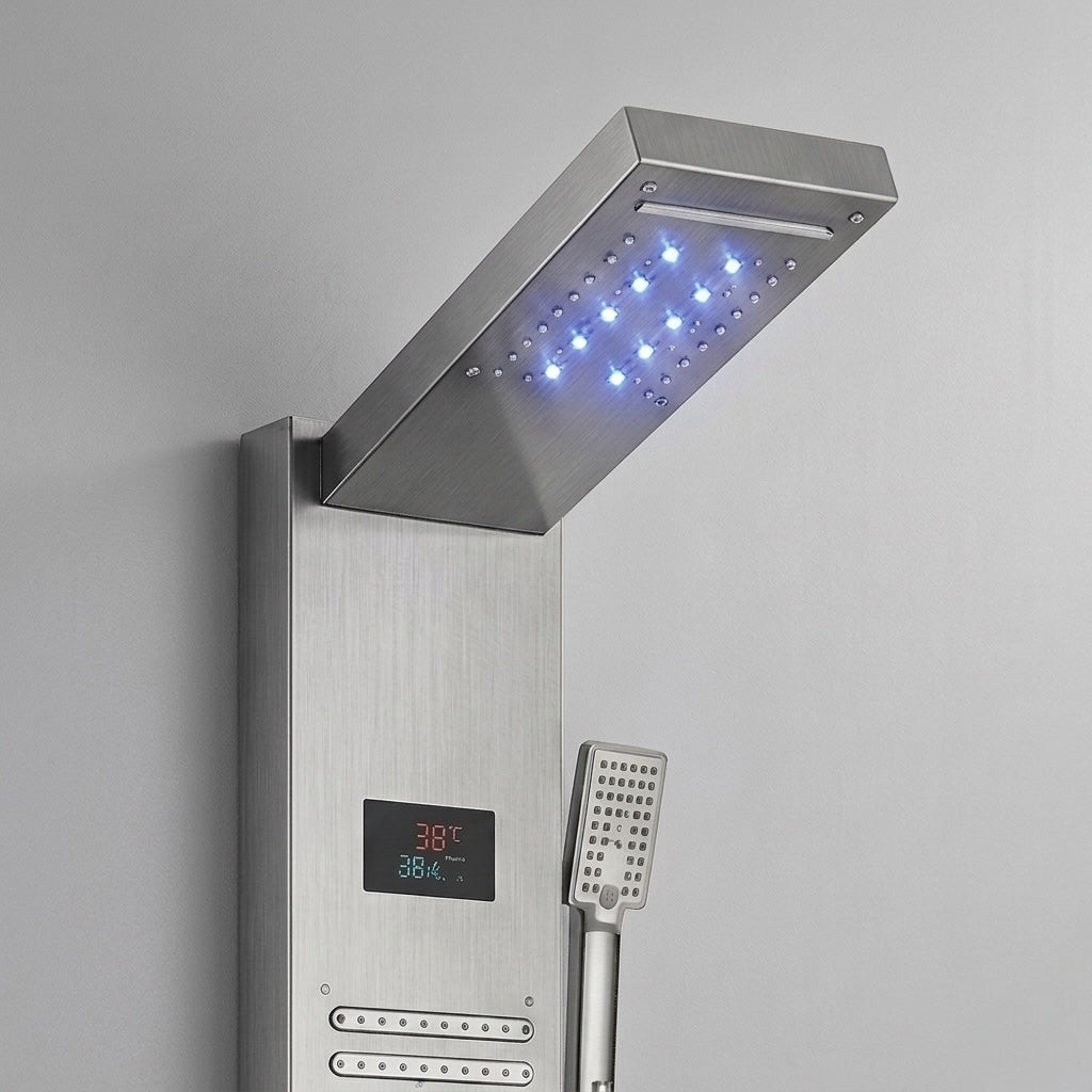 Colonne De Douche Hydromassante Argent