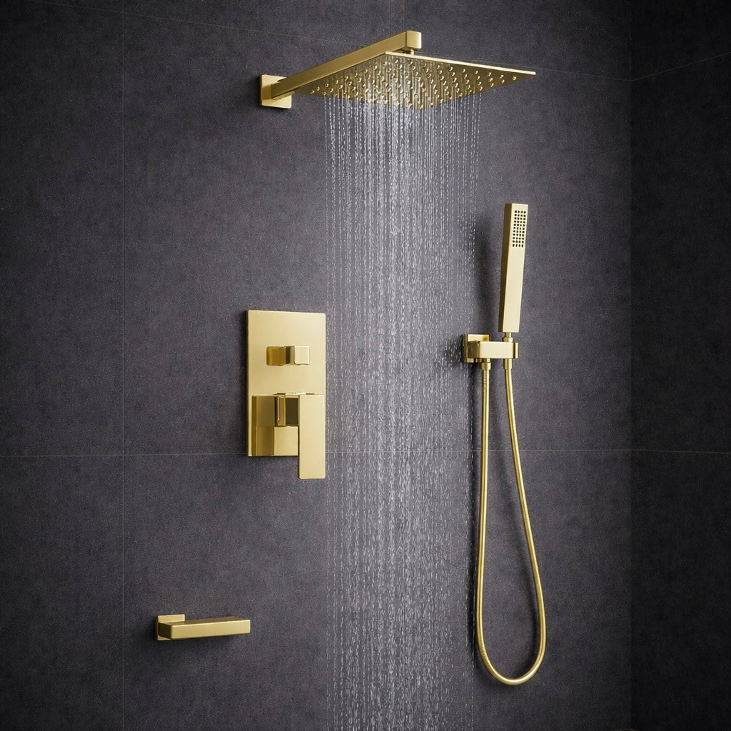 Douche encastrée rectangulaire Vitalys - Or