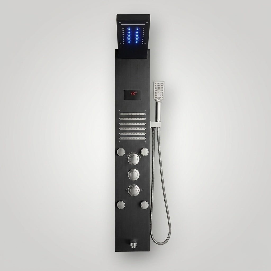 Colonne De Douche Hydromassante Noire