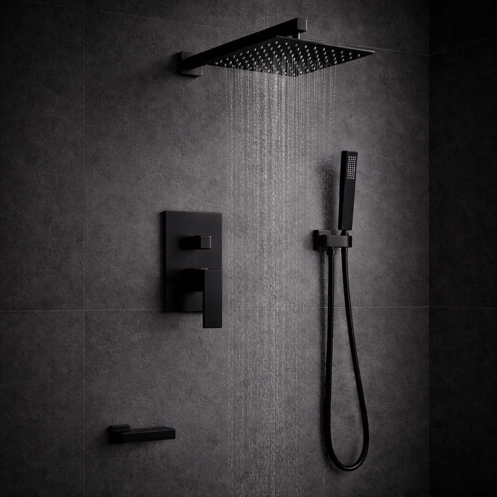 Douche encastrée rectangulaire Vitalys - Noir