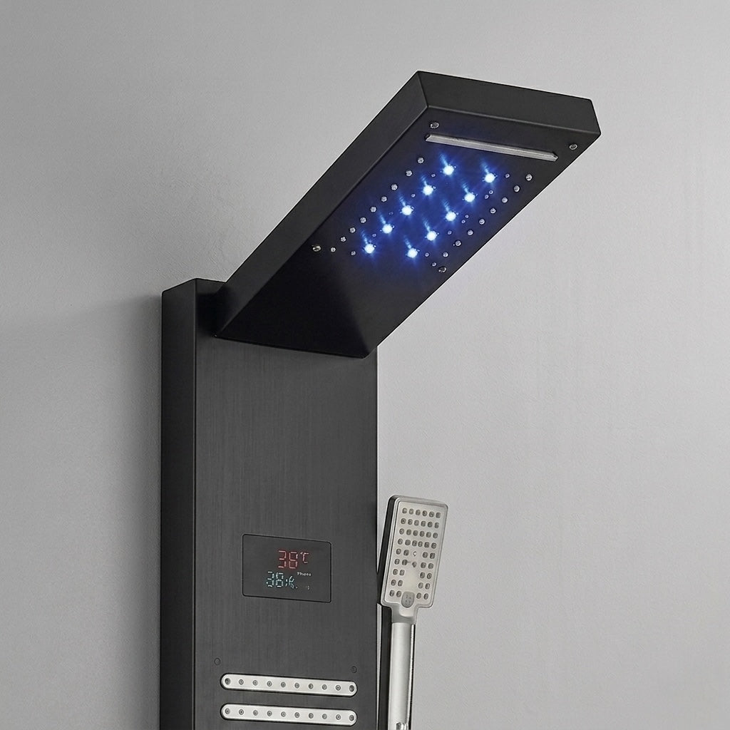 Colonne De Douche Hydromassante Noire