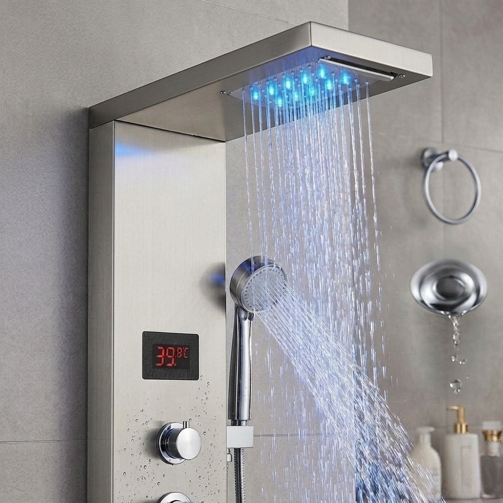 Colonne De Douche XL Hydromassante Argent