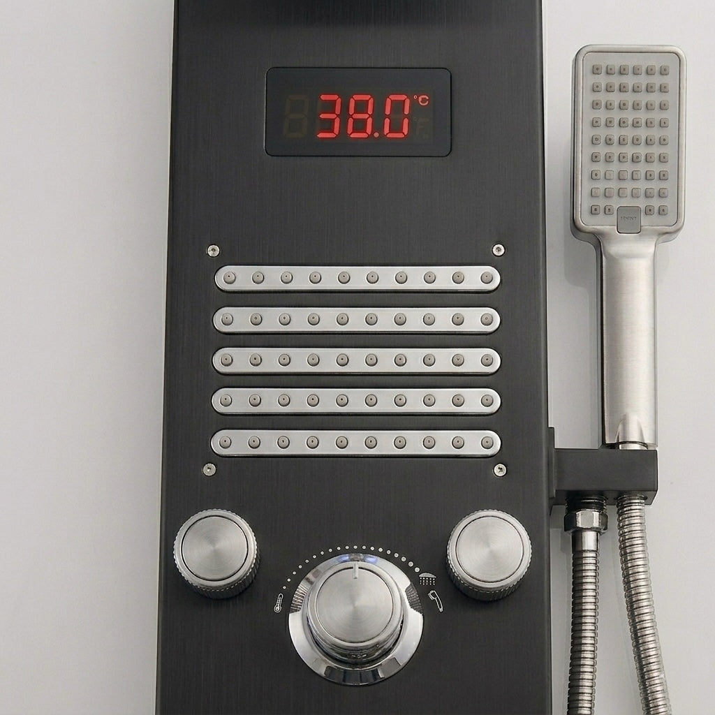 Colonne De Douche Hydromassante Noire