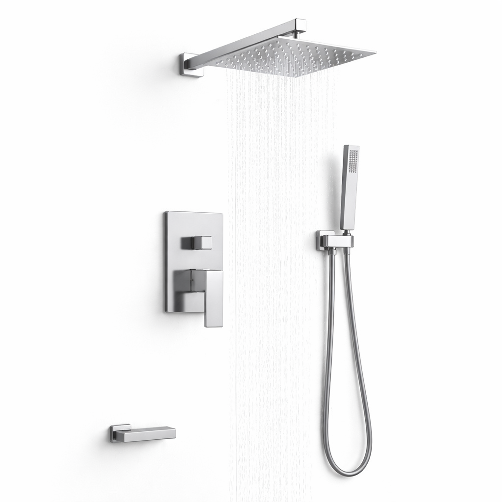 Douche encastrée rectangulaire Vitalys - Argent