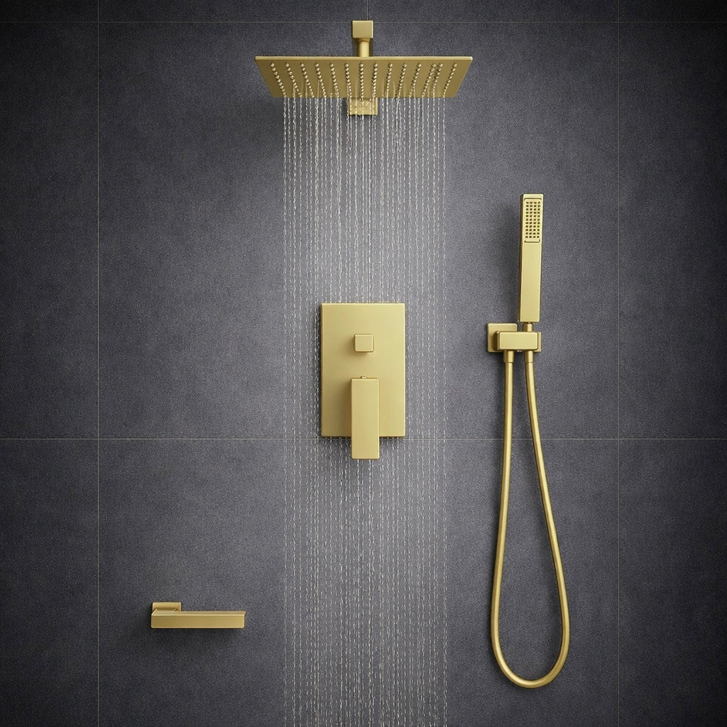 Douche encastrée rectangulaire Vitalys - Or