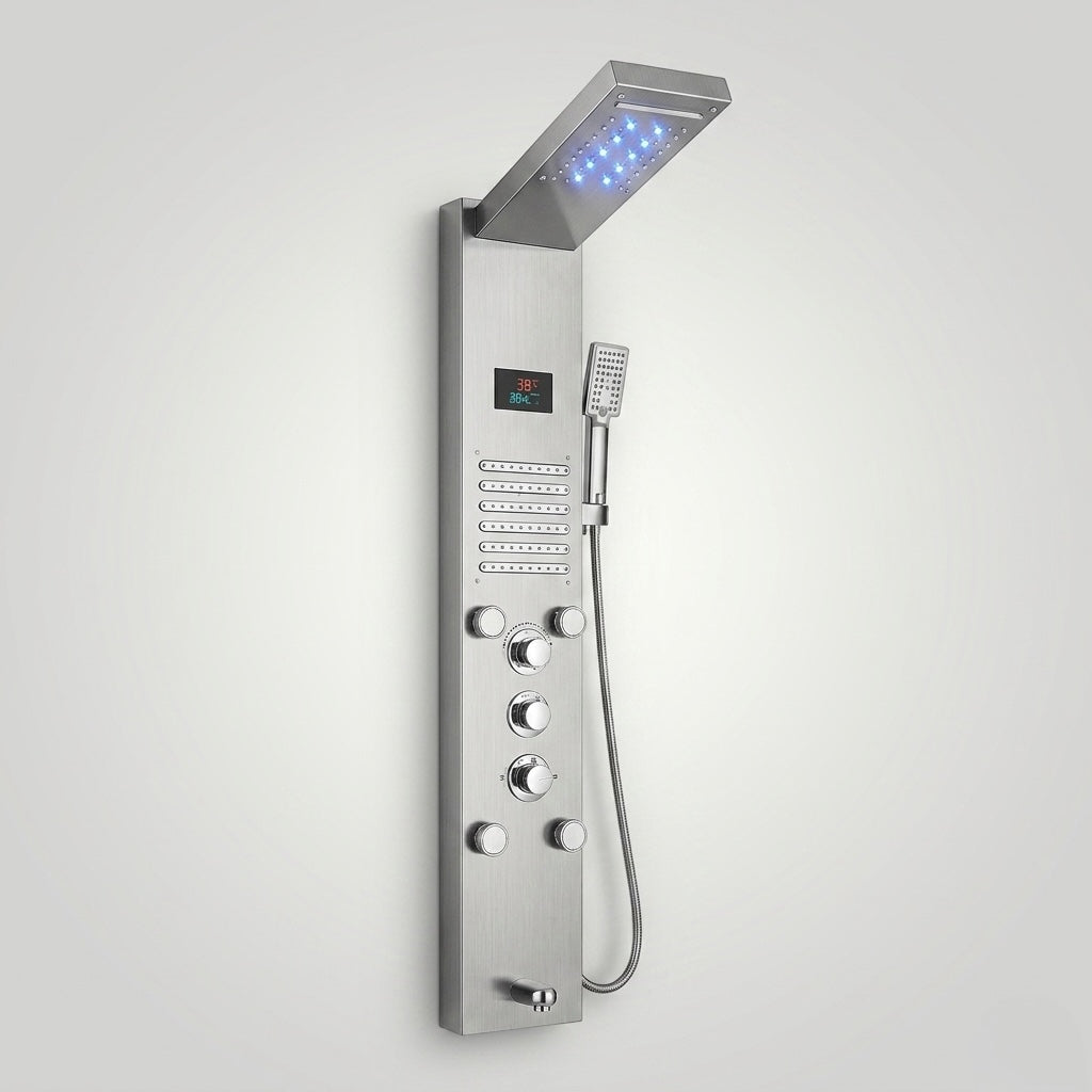 Colonne De Douche Hydromassante Argent
