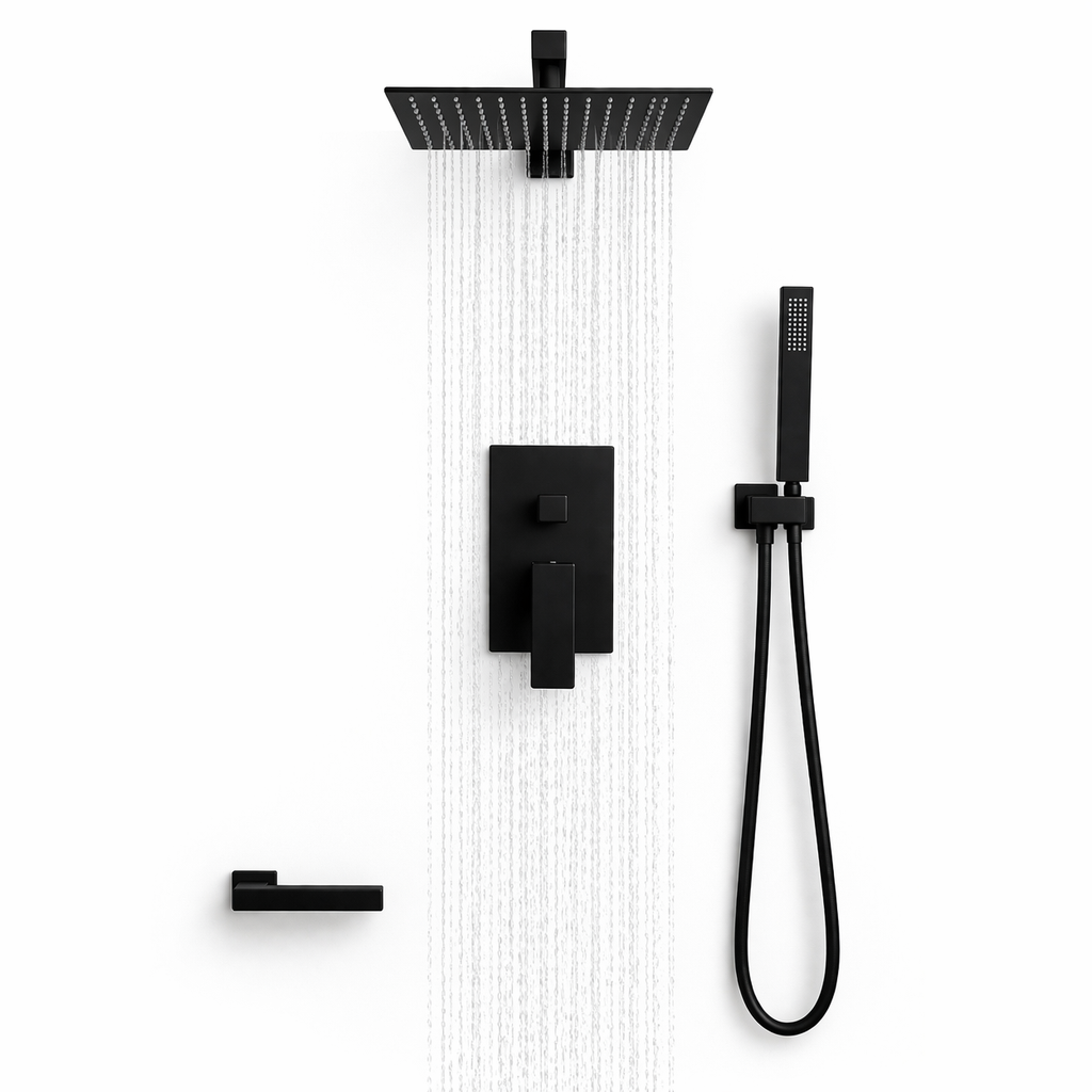 Douche encastrée rectangulaire Vitalys - Noir
