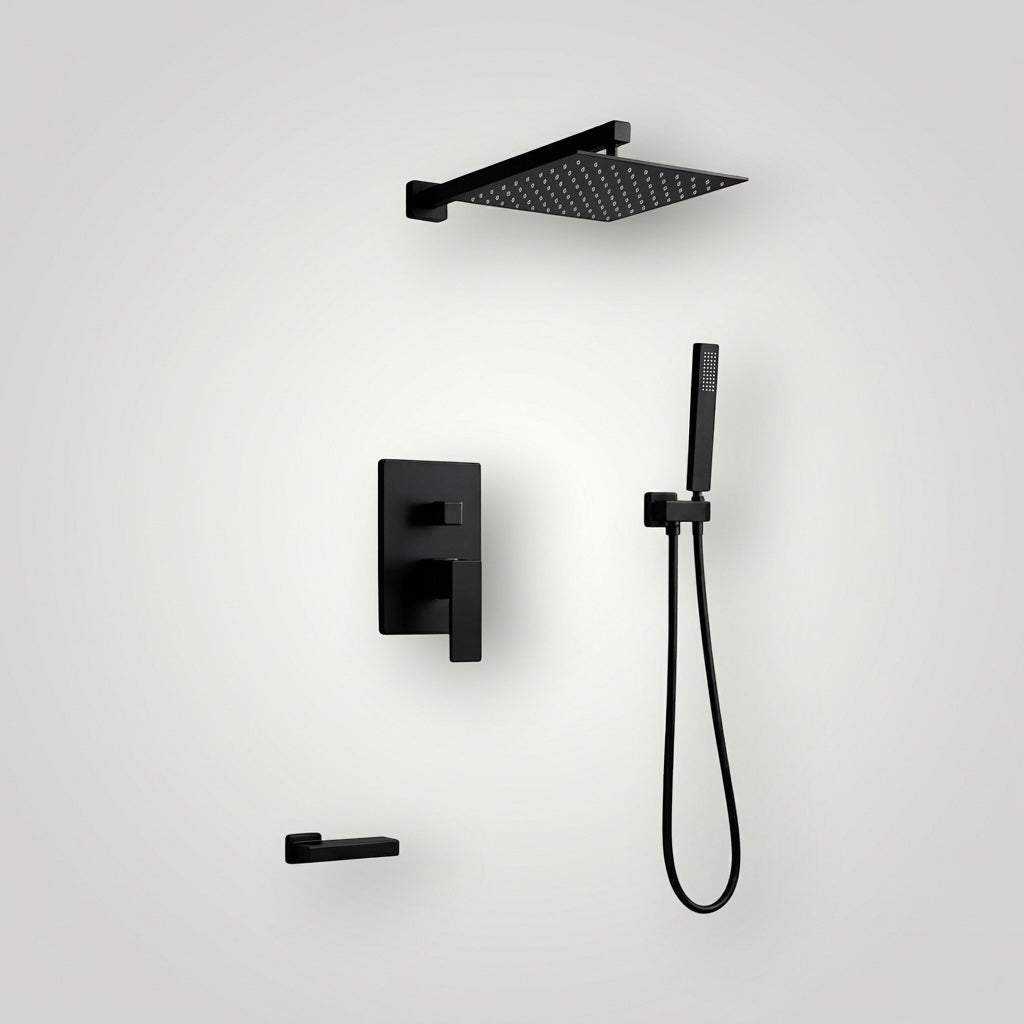 Douche encastrée rectangulaire Vitalys - Noir