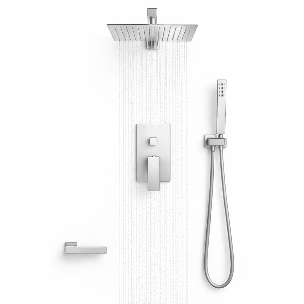 Douche encastrée rectangulaire Vitalys - Argent