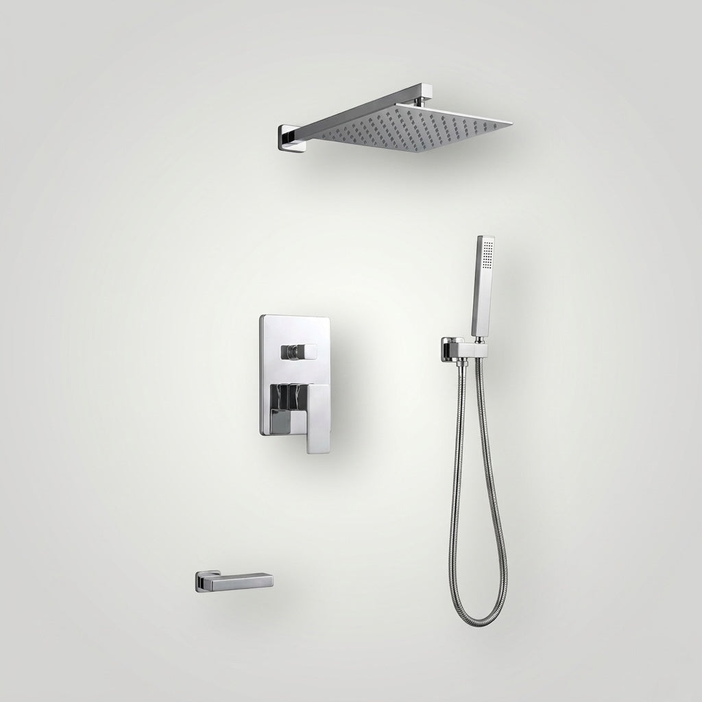 Douche encastrée rectangulaire Vitalys - Argent