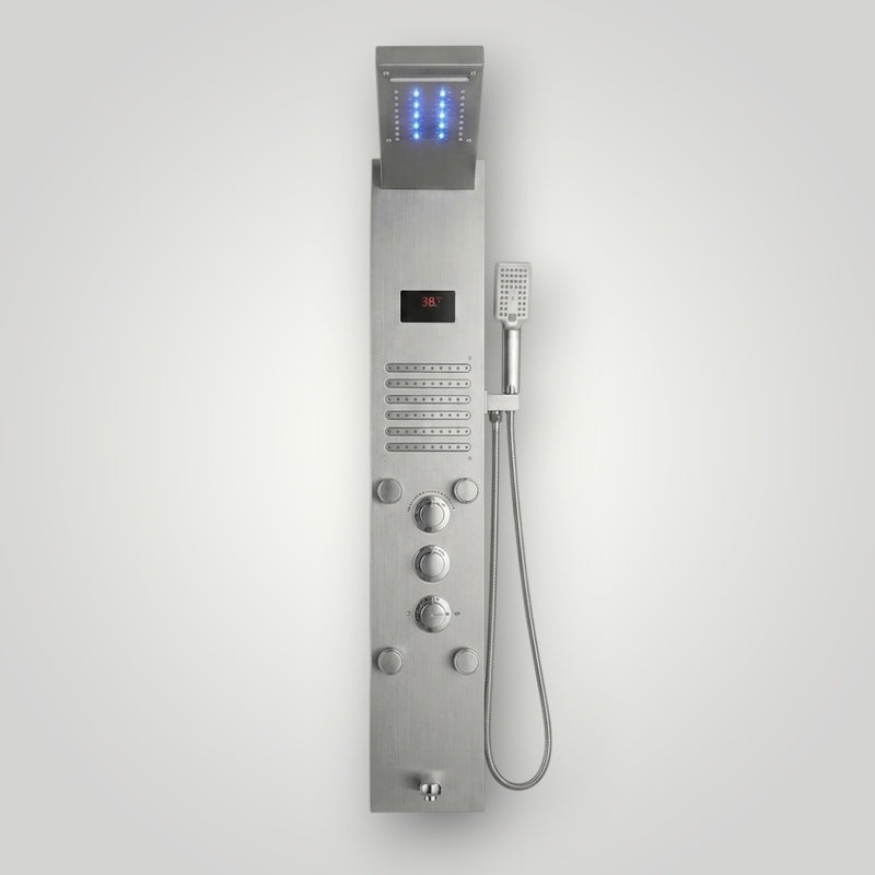 Colonne De Douche Hydromassante Argent